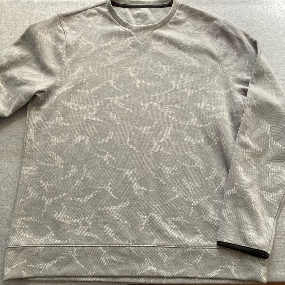 Old Navy Active Sweatshirt Womens XL Gray Abstract Camo Comfy Crewneck Pullover